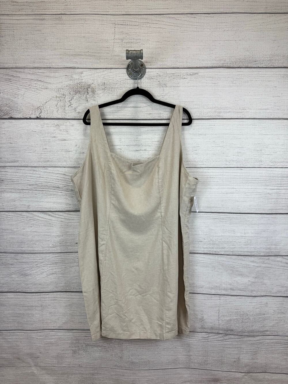 Old Navy Plus Size Cream Linen Blend Square Neck Sleeveless Dress Size 4X